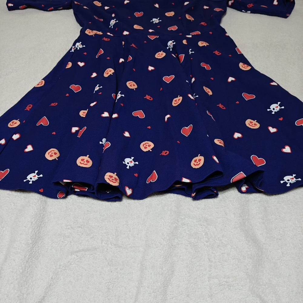 Navy Dress with Halloween Print